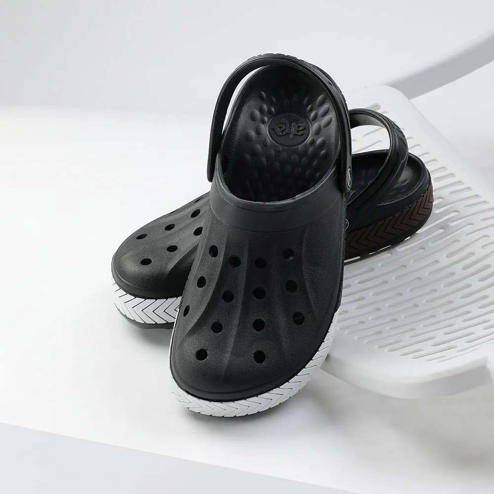 A-HA Black Casual Slip-on Clogs For Men LITEWALKXT By Liberty