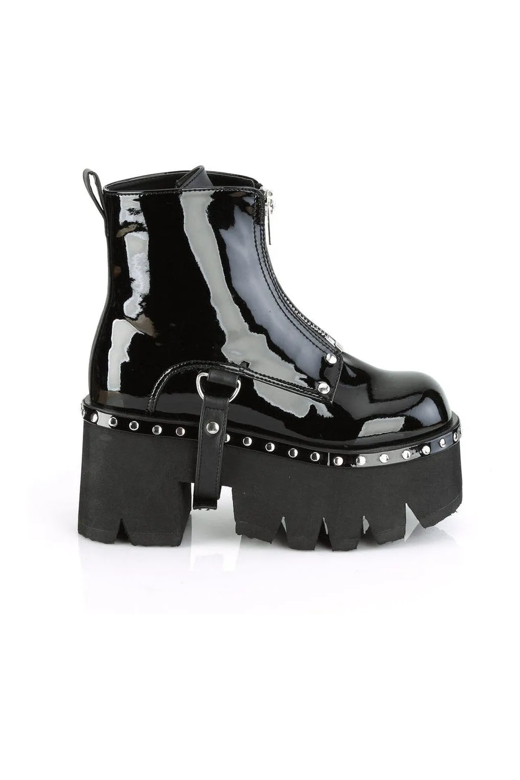 ASHES-100 Ankle Boot | Black Patent