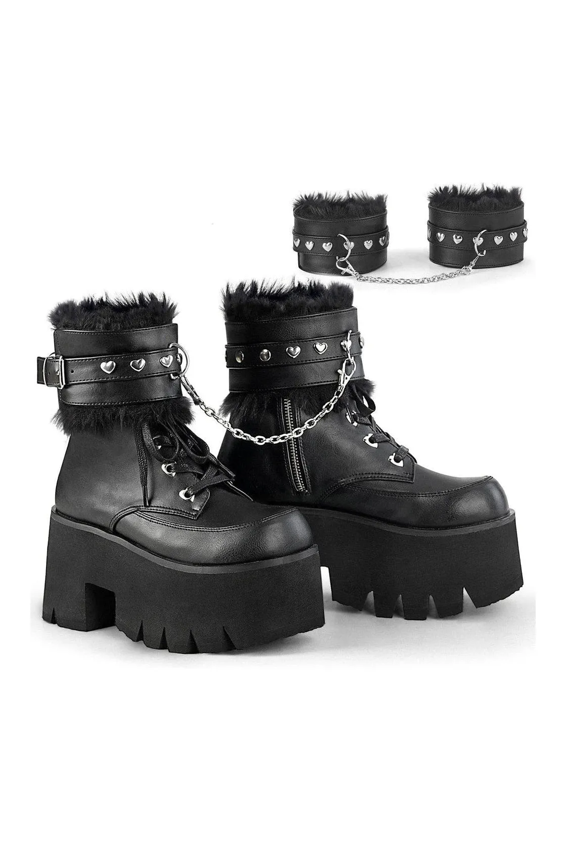 ASHES-57 Ankle Boot | Black Faux Leather