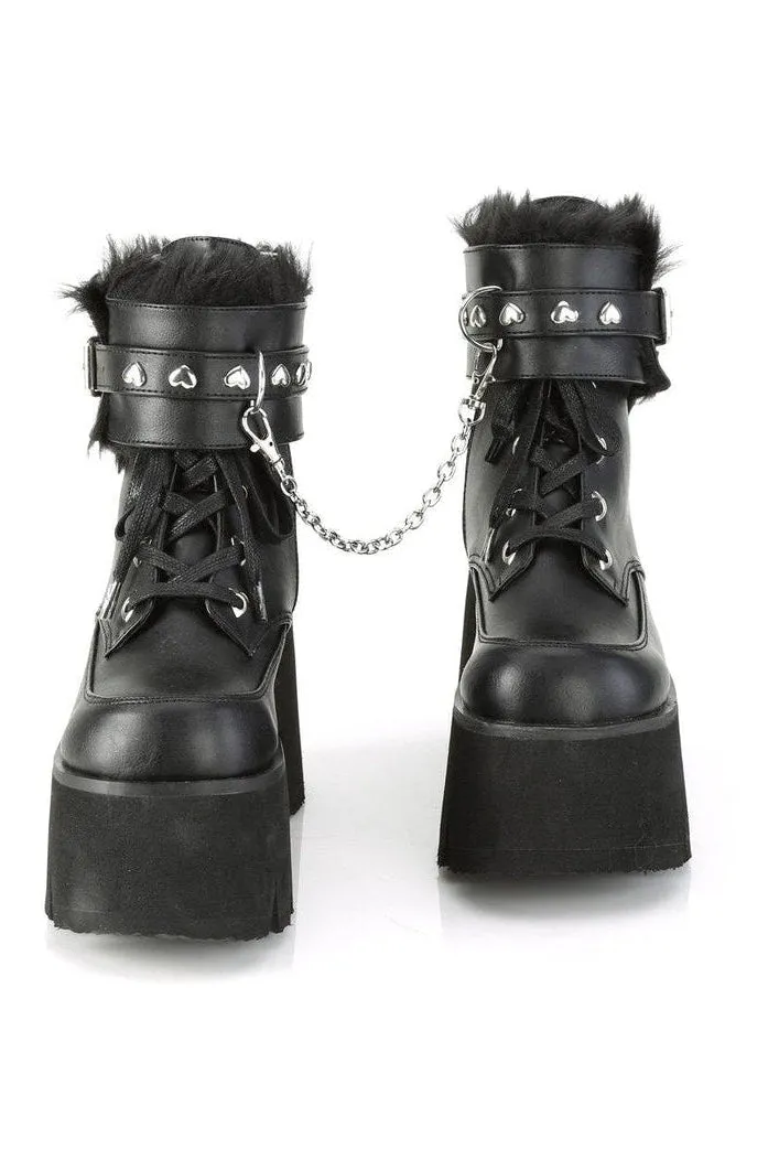 ASHES-57 Ankle Boot | Black Faux Leather