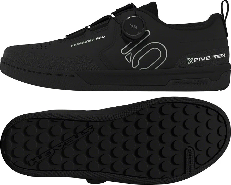 Five Ten Freerider Pro BOA Flat Shoes - Womens  Core BLK/Linen Green/FTWR White 7