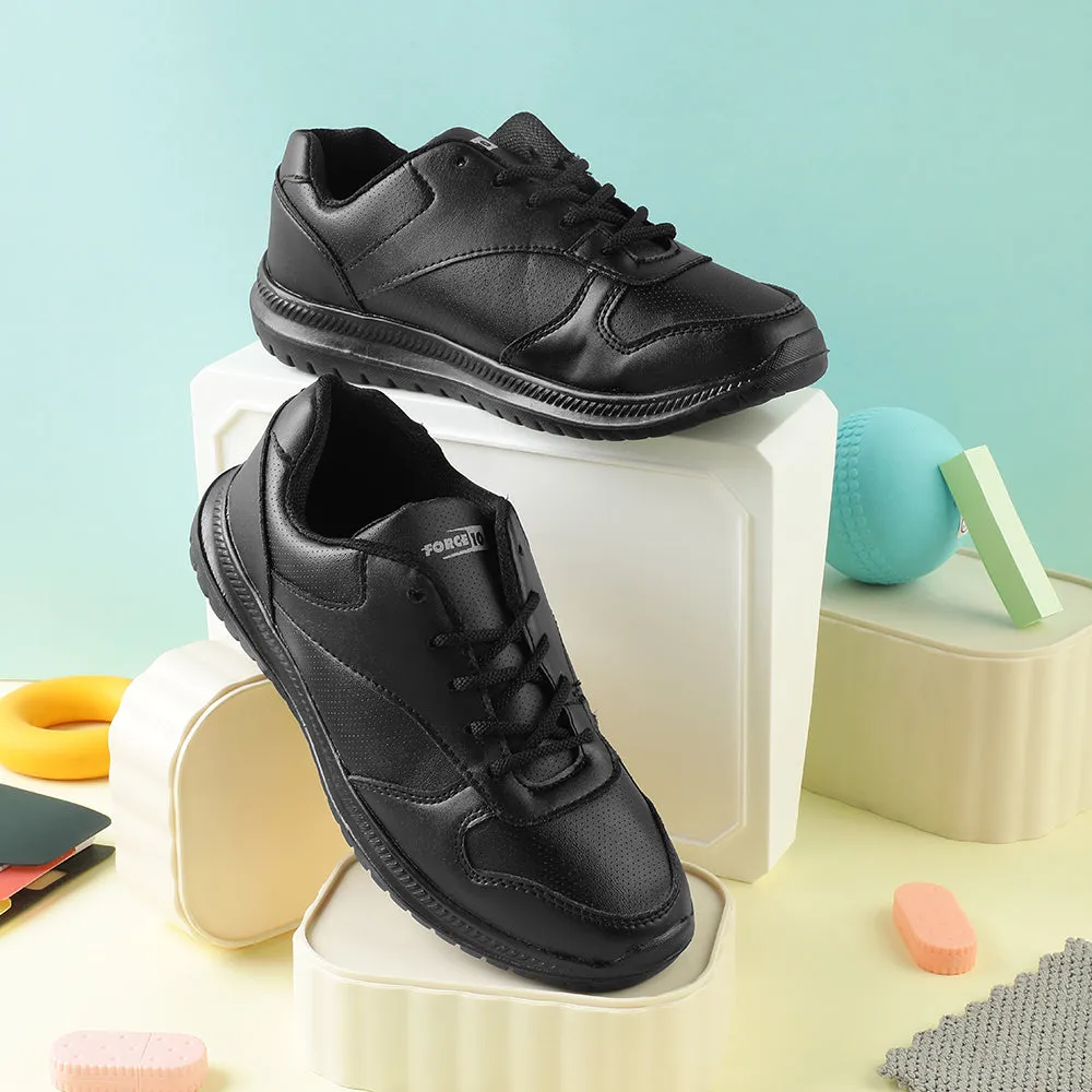 Force 10 Black Lacing Uniform School Shoes For Kids SKOLPRO-L By Liberty