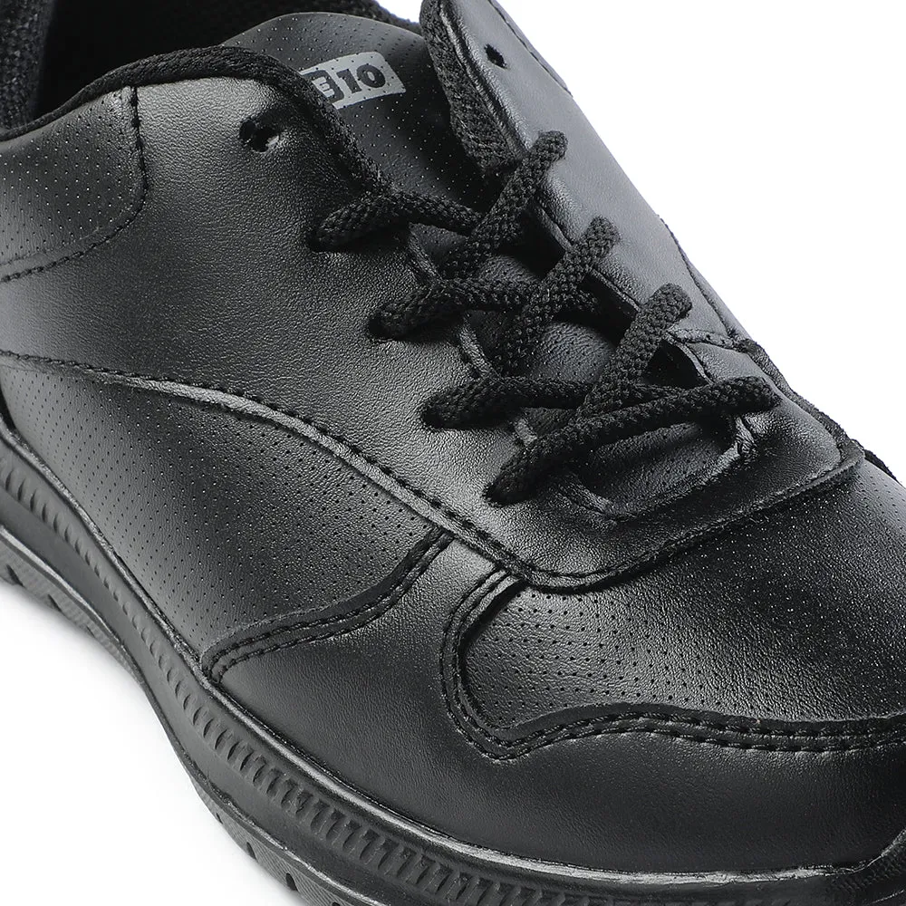 Force 10 Black Lacing Uniform School Shoes For Kids SKOLPRO-L By Liberty