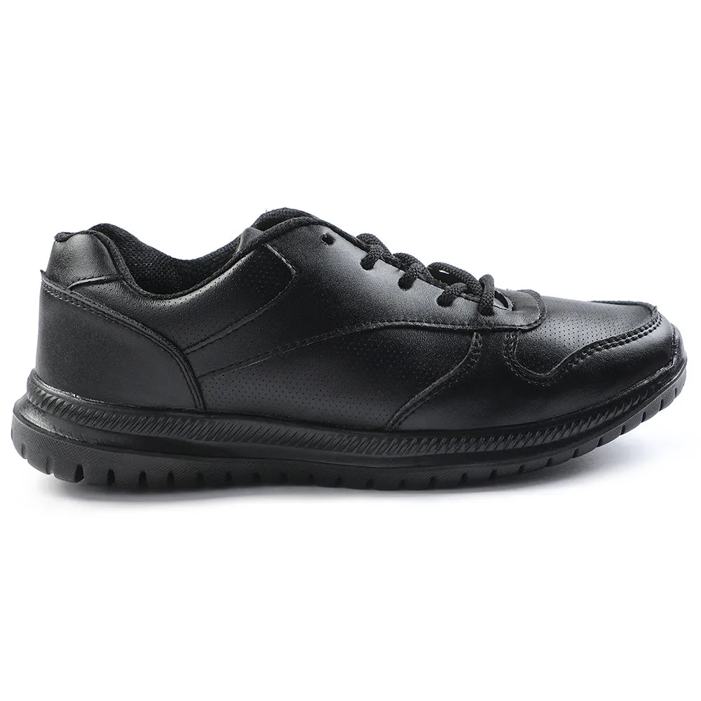 Force 10 Black Lacing Uniform School Shoes For Kids SKOLPRO-L By Liberty