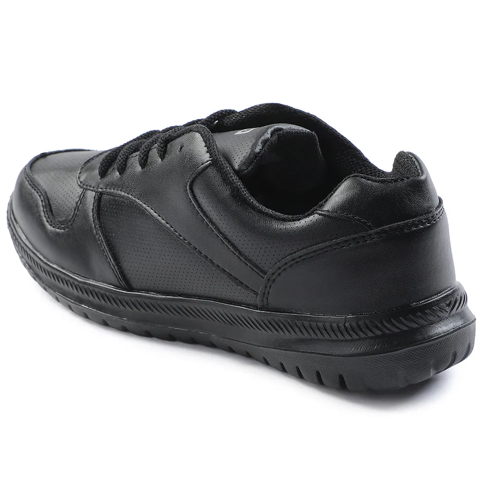 Force 10 Black Lacing Uniform School Shoes For Kids SKOLPRO-L By Liberty