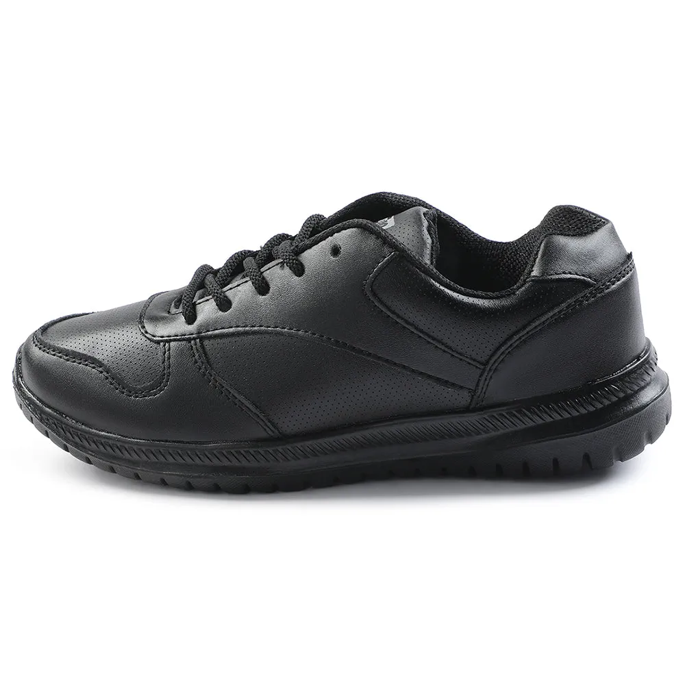 Force 10 Black Lacing Uniform School Shoes For Kids SKOLPRO-L By Liberty