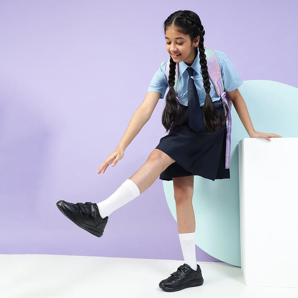 Force 10 Black Non Lacing Uniform School Shoes For Kids SKOLPRO-V By Liberty