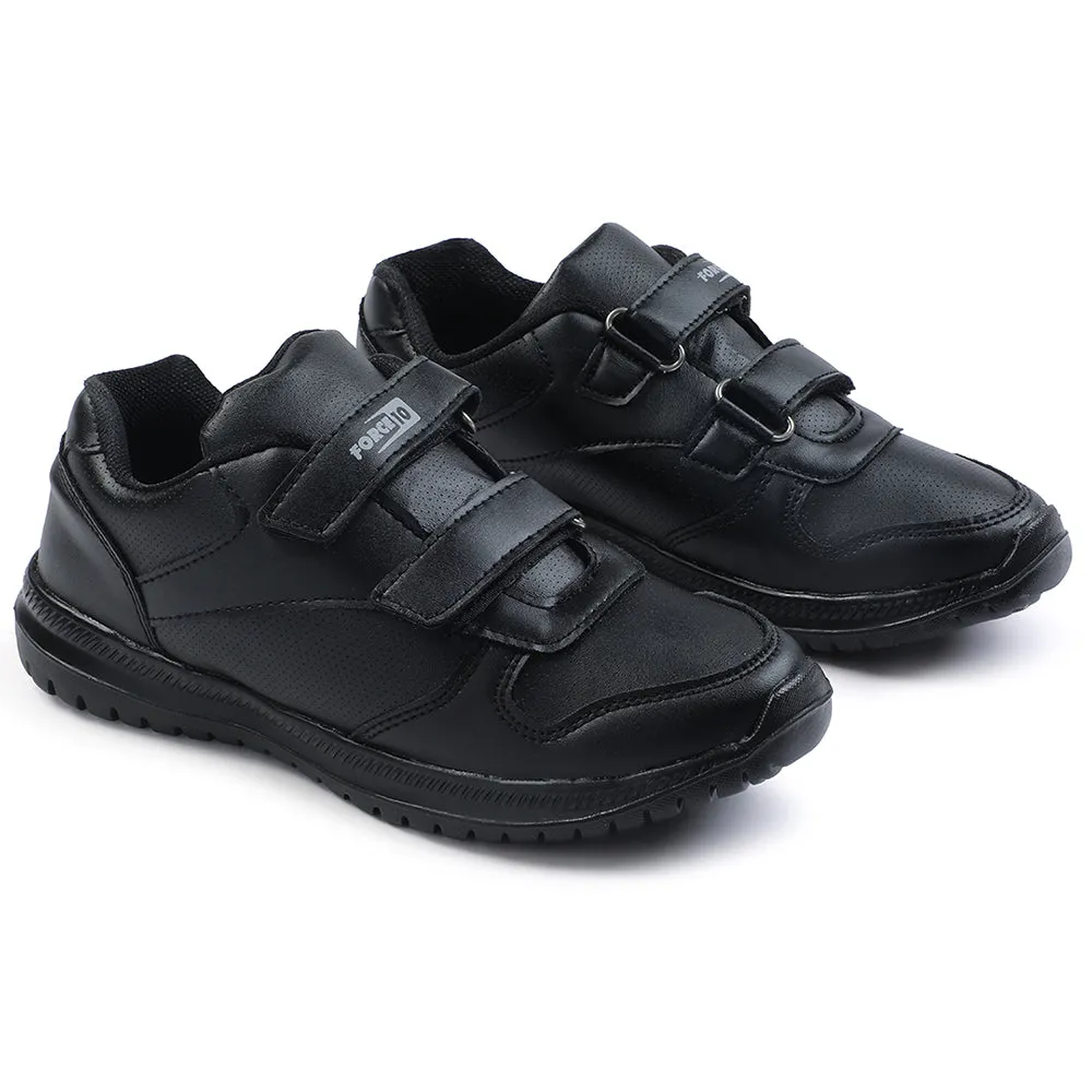 Force 10 Black Non Lacing Uniform School Shoes For Kids SKOLPRO-V By Liberty