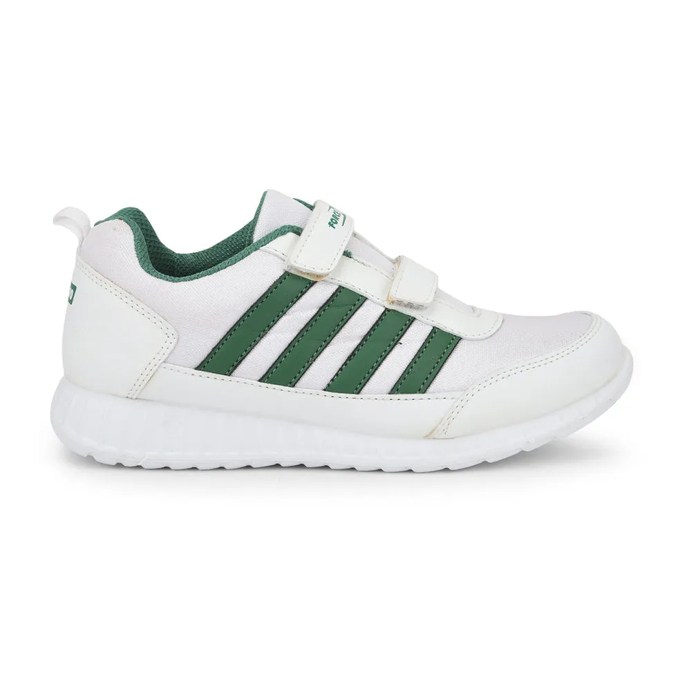 Force 10 Green Non Lacing Uniform School Shoes For Kids 9906-90SV By Liberty