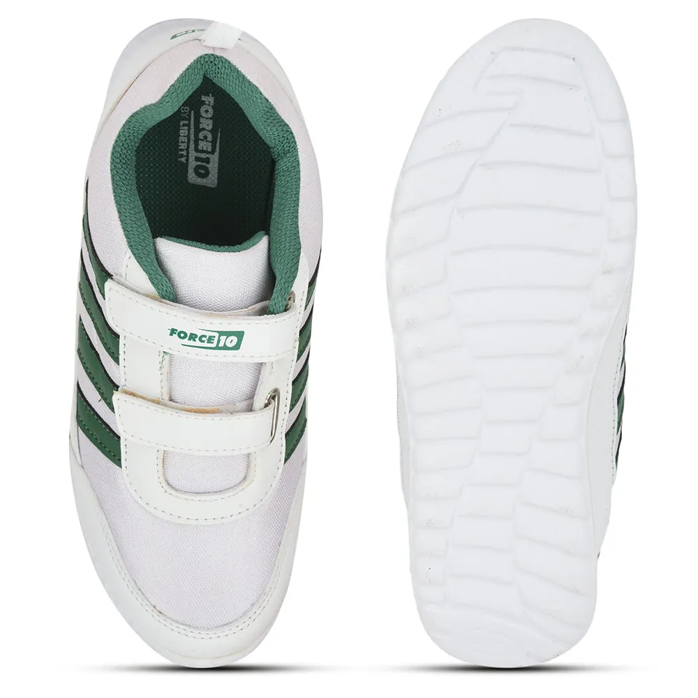 Force 10 Green Non Lacing Uniform School Shoes For Kids 9906-90SV By Liberty