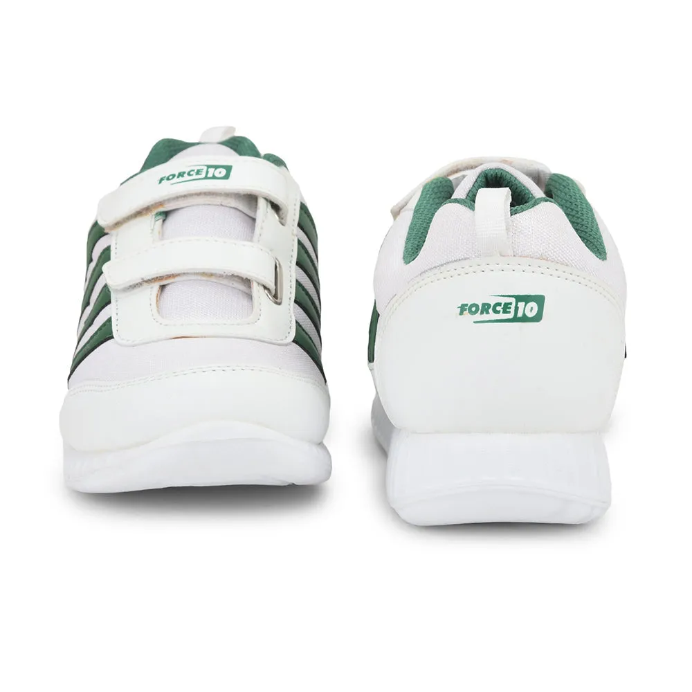 Force 10 Green Non Lacing Uniform School Shoes For Kids 9906-90SV By Liberty
