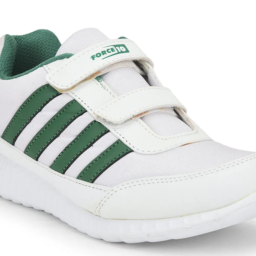 Force 10 Green Non Lacing Uniform School Shoes For Kids 9906-90SV By Liberty