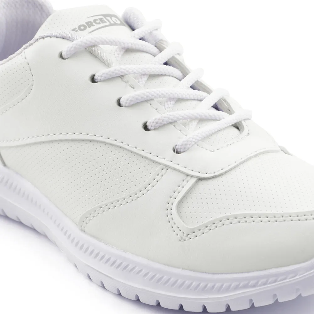 Force 10 White Lacing Uniform School Shoes For Kids SKOLPRO-L By Liberty