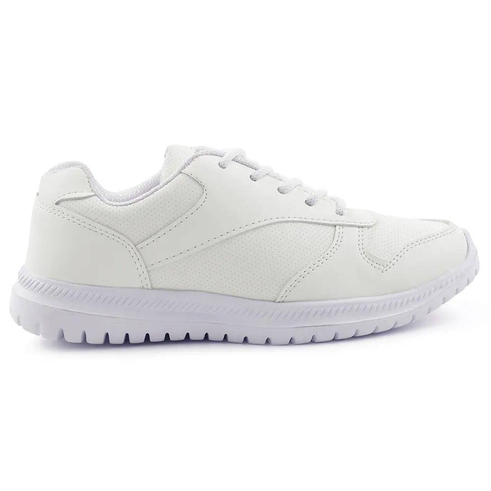 Force 10 White Lacing Uniform School Shoes For Kids SKOLPRO-L By Liberty