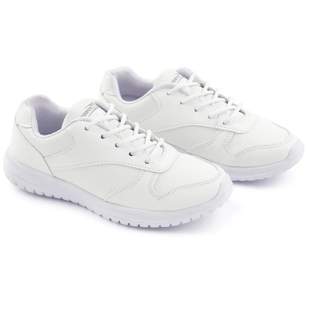 Force 10 White Lacing Uniform School Shoes For Kids SKOLPRO-L By Liberty