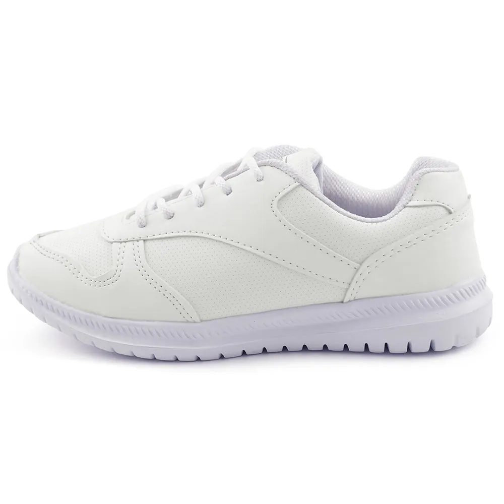 Force 10 White Lacing Uniform School Shoes For Kids SKOLPRO-L By Liberty