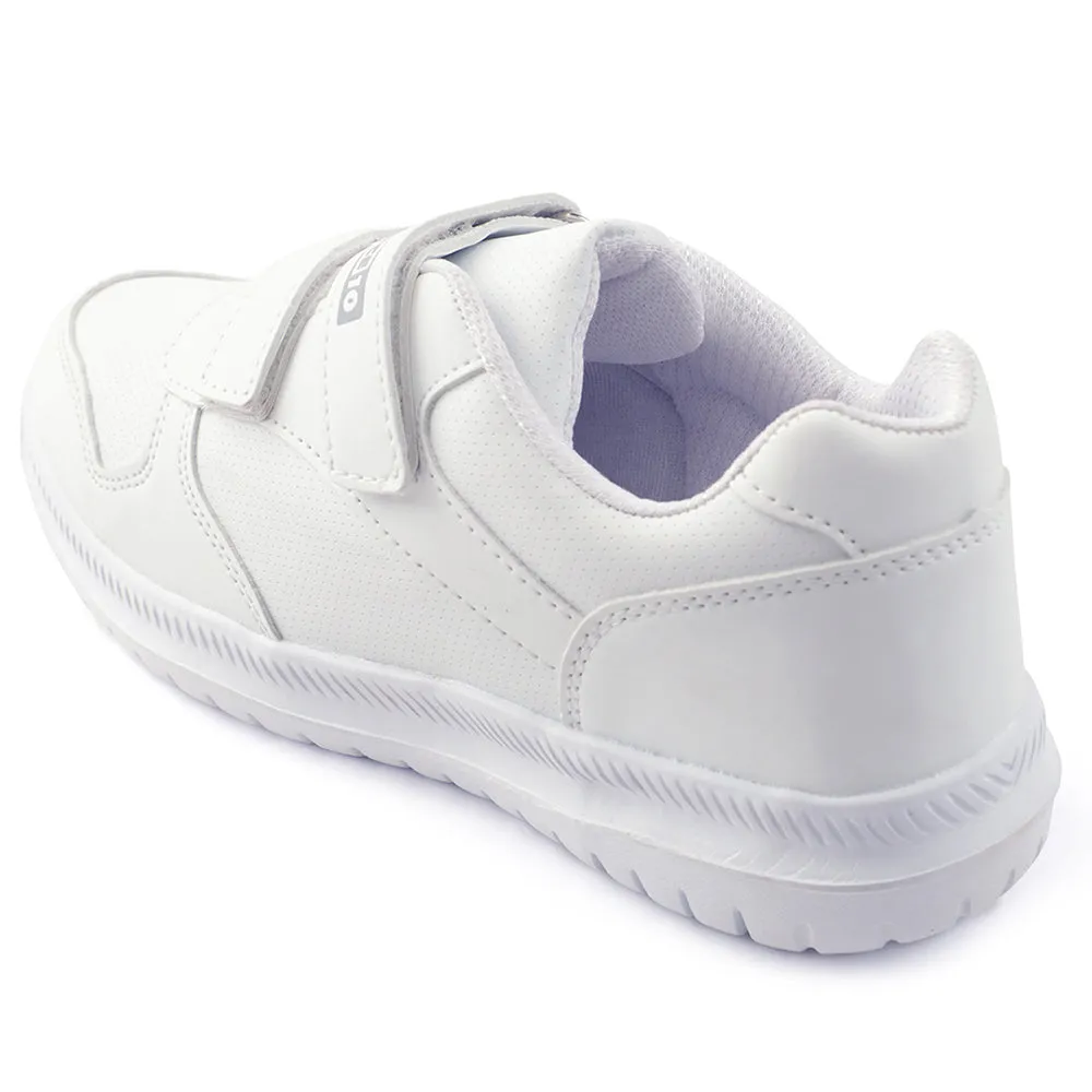 Force 10 White Non Lacing Uniform School Shoes For Kids SKOLPRO-V By Liberty