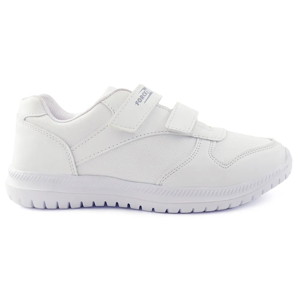 Force 10 White Non Lacing Uniform School Shoes For Kids SKOLPRO-V By Liberty