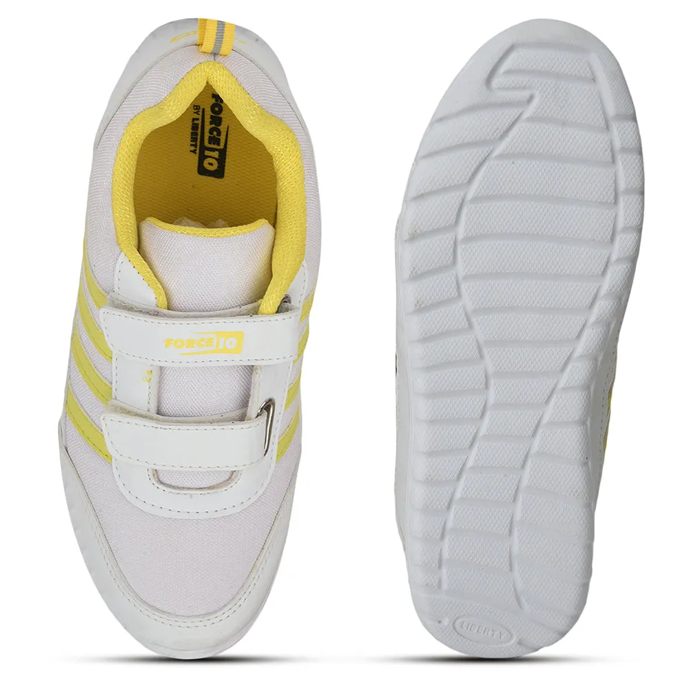 Force 10 Yellow Non Lacing Uniform School Shoes For Kids 9906-90SV By Liberty