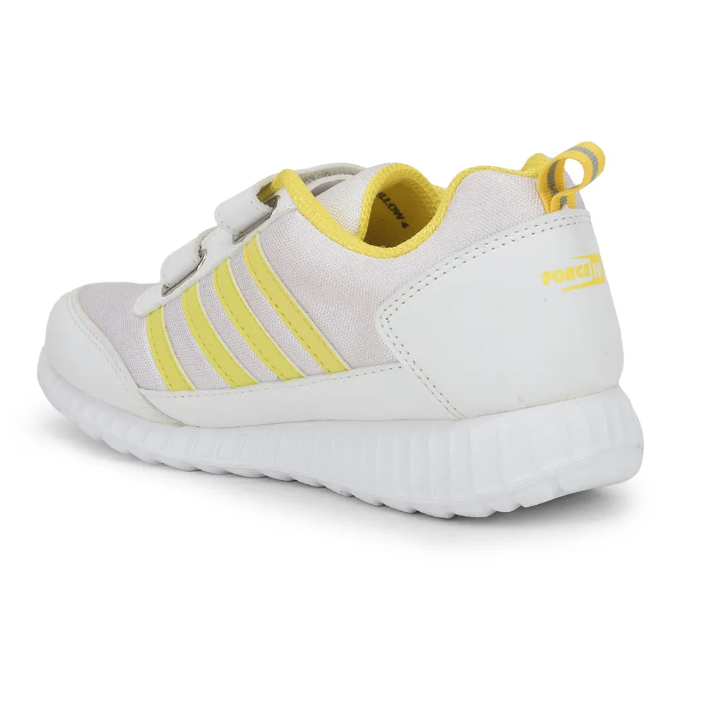 Force 10 Yellow Non Lacing Uniform School Shoes For Kids 9906-90SV By Liberty