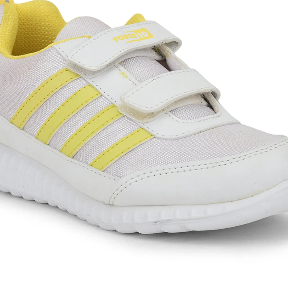 Force 10 Yellow Non Lacing Uniform School Shoes For Kids 9906-90SV By Liberty