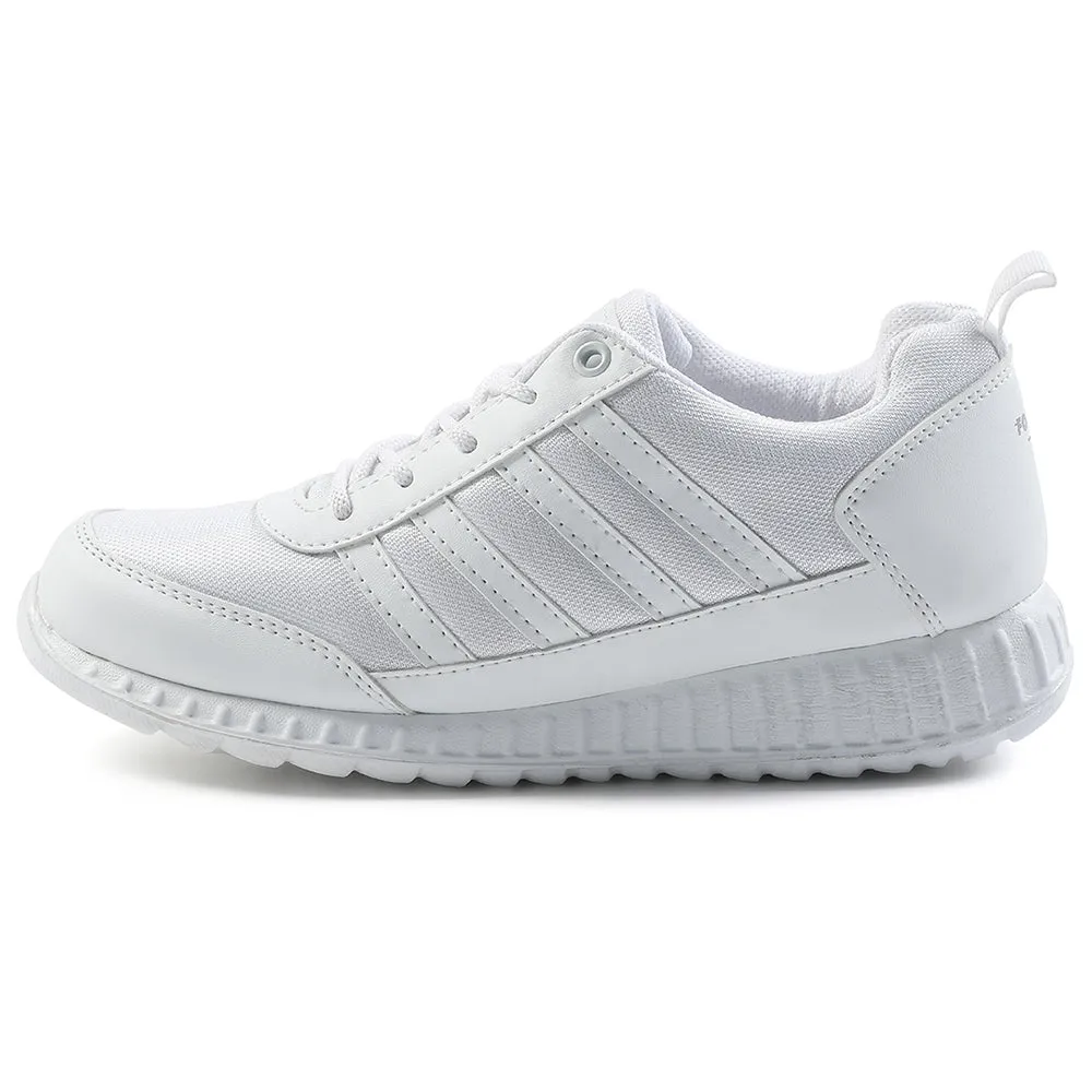 Force10 White Lacing Uniform School Shoes For Kids 9906-90SL By Liberty