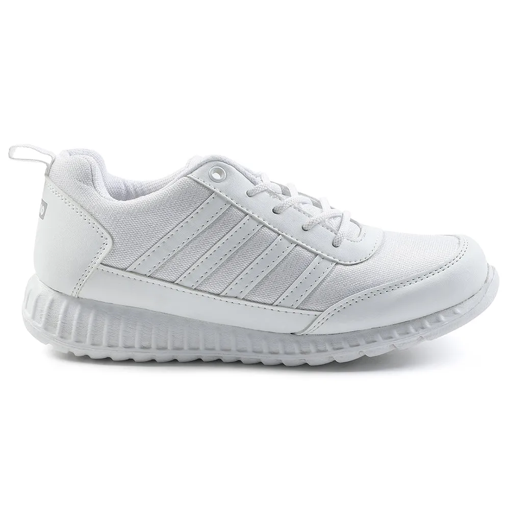 Force10 White Lacing Uniform School Shoes For Kids 9906-90SL By Liberty