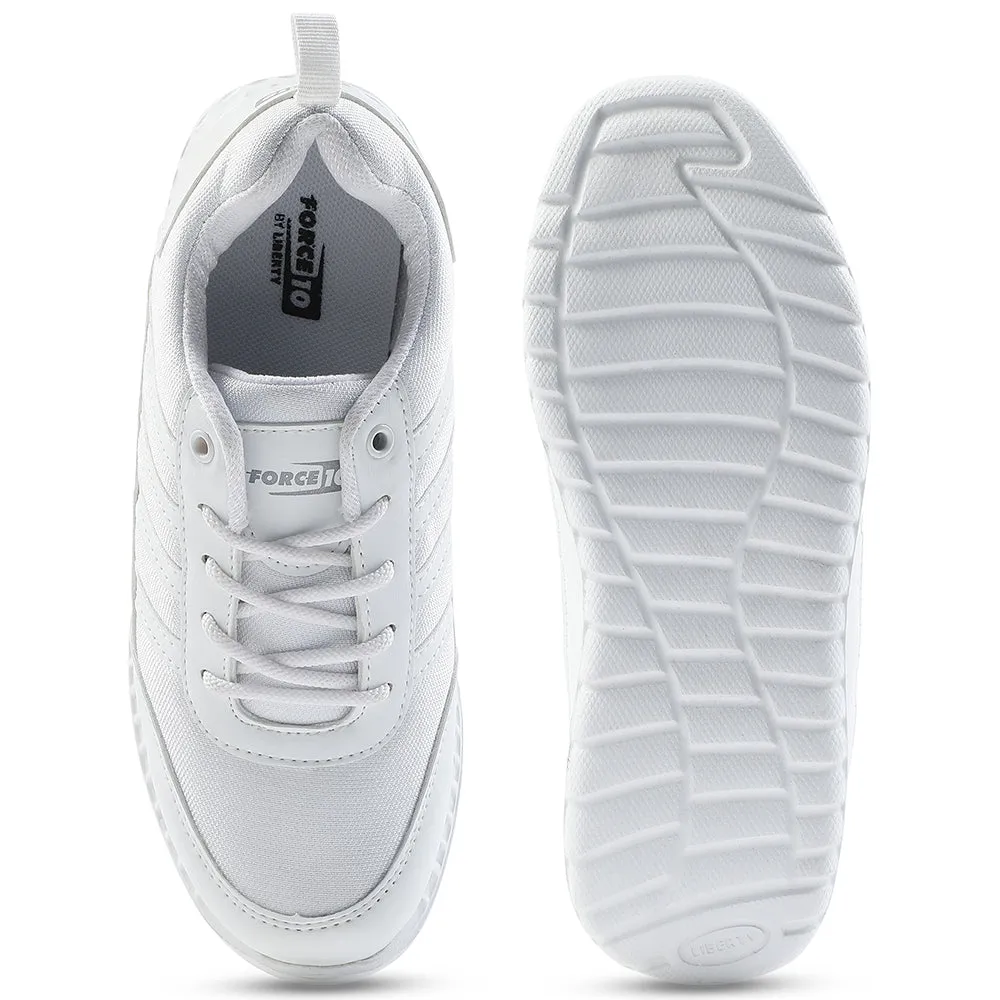 Force10 White Lacing Uniform School Shoes For Kids 9906-90SL By Liberty