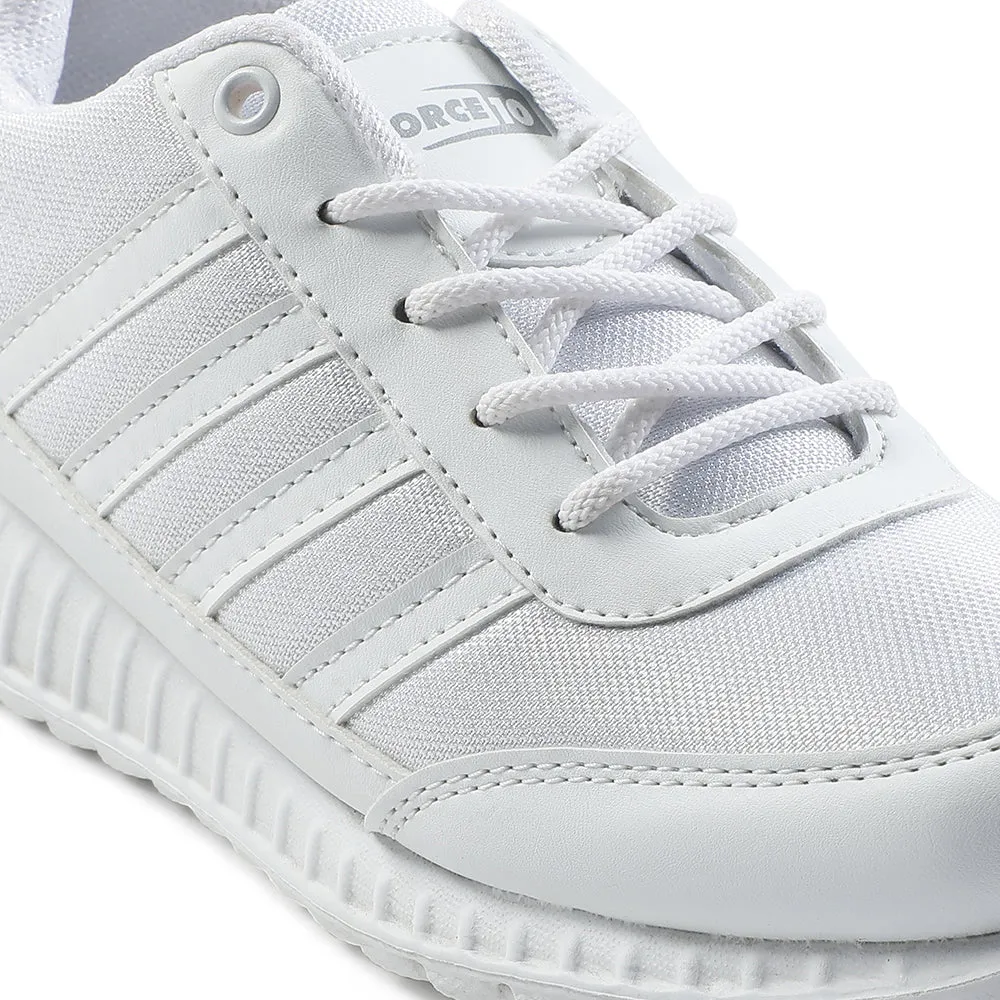 Force10 White Lacing Uniform School Shoes For Kids 9906-90SL By Liberty