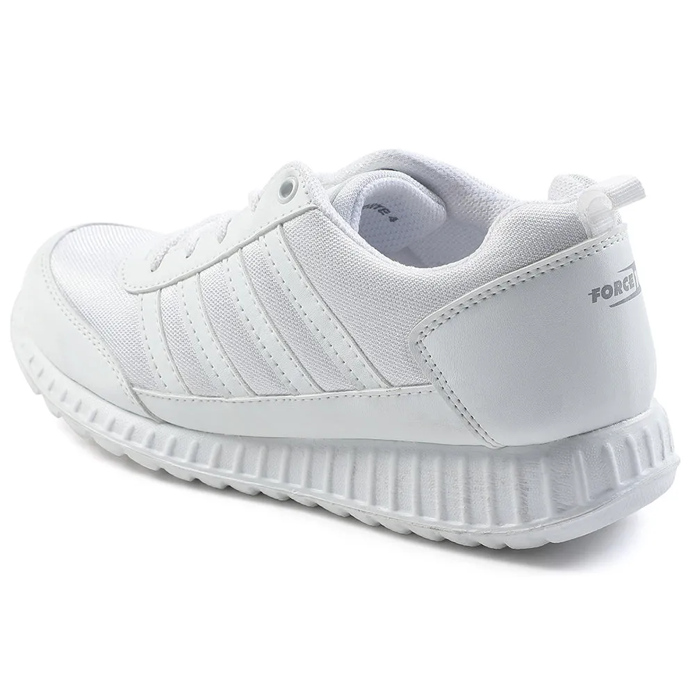 Force10 White Lacing Uniform School Shoes For Kids 9906-90SL By Liberty