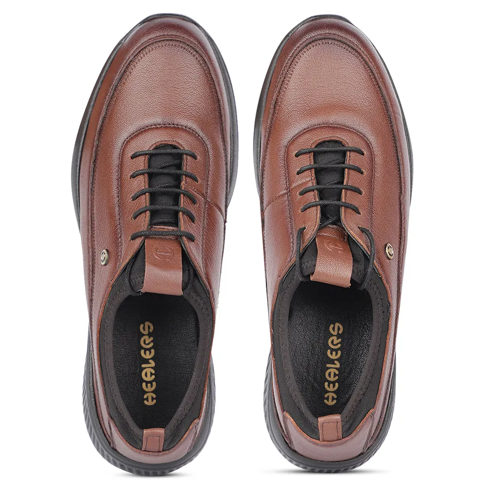 Healers Casual Tan Lacing Shoes For Men A576-07 By Liberty