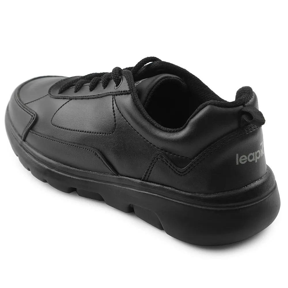Leap7x Black Lacing Uniform School Shoes For Kids SCHLSTAR-L By Liberty