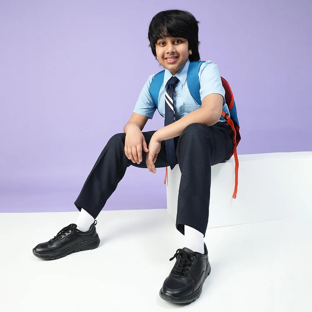 Leap7x Black Lacing Uniform School Shoes For Kids SCHLSTAR-L By Liberty