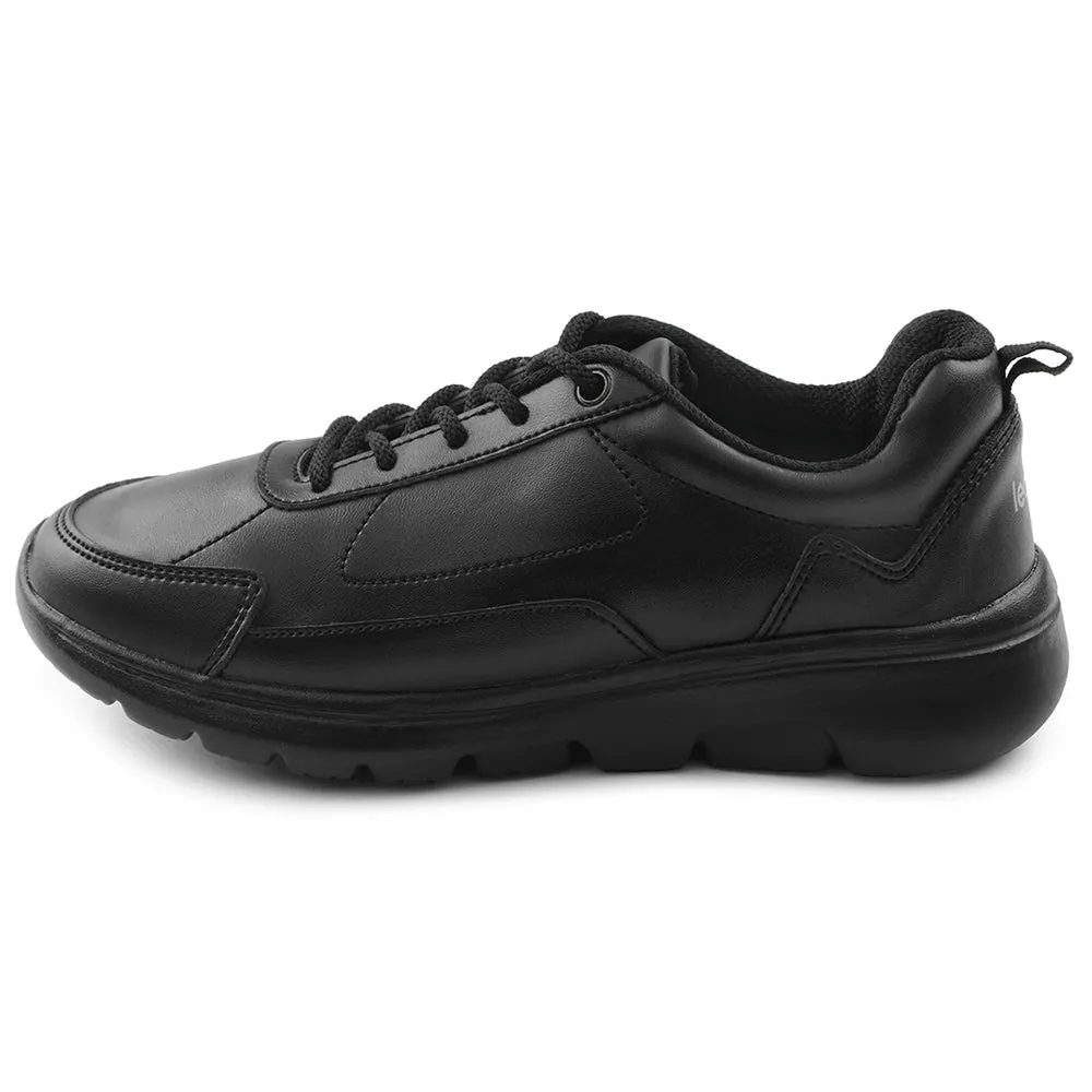 Leap7x Black Lacing Uniform School Shoes For Kids SCHLSTAR-L By Liberty