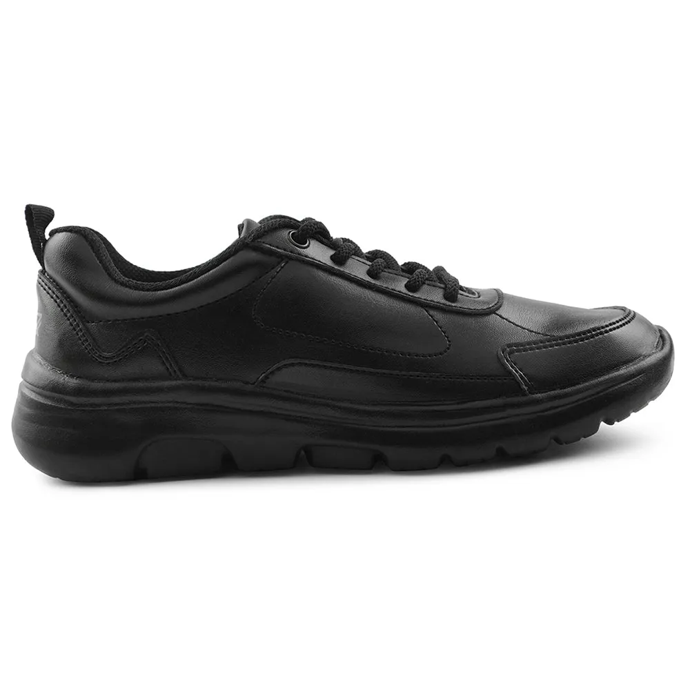 Leap7x Black Lacing Uniform School Shoes For Kids SCHLSTAR-L By Liberty