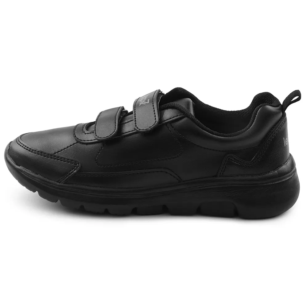Leap7x Black Non Lacing Uniform School Shoes For Kids SCHLSTAR-V By Liberty