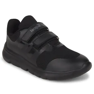Leap7x Black School Non Lacing Uniform School Shoes For Kids TRIVSKO-2E By Liberty