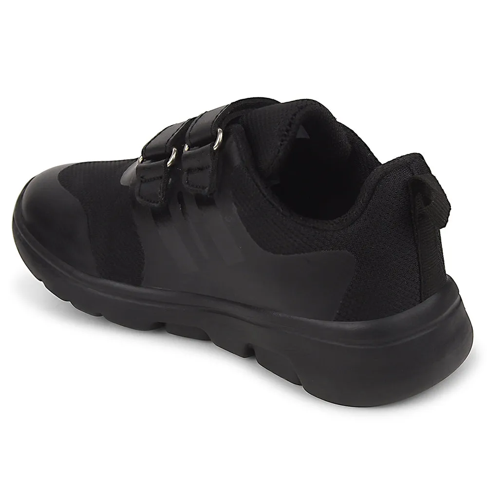 Leap7x Black School Non Lacing Uniform School Shoes For Kids TRIVSKO-2E By Liberty