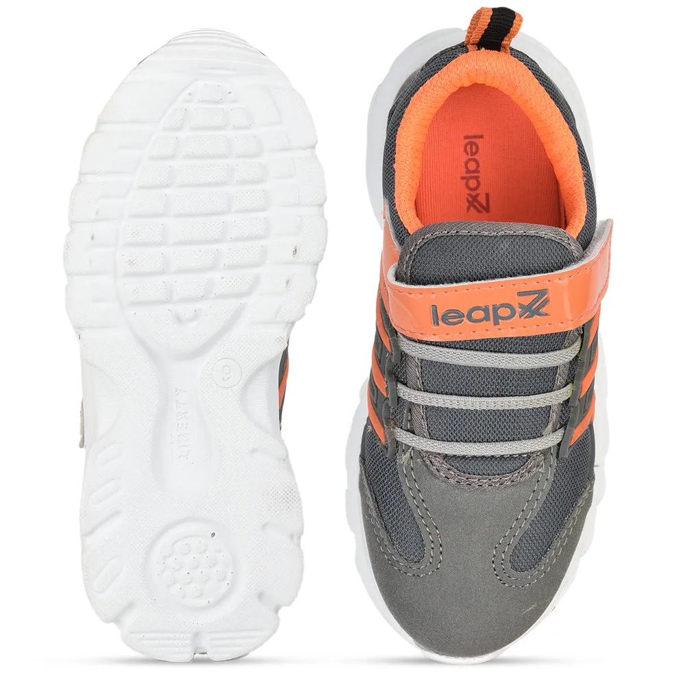 Leap7x Non Lacing Casual Shoes For Kids (Grey) (JEEVA-02) By Liberty