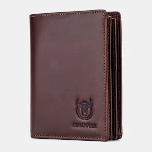 Men Genuine Leather Bifold Multi-card Slot Card Holder Coin Purse Money Clip Wallet
