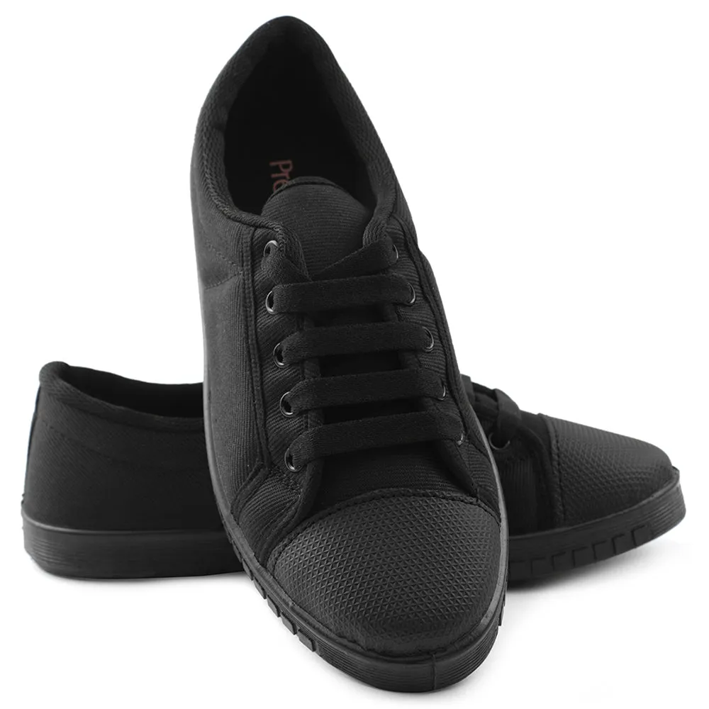Prefect Black Lacing PT School Shoes For Kids TENIS By Liberty