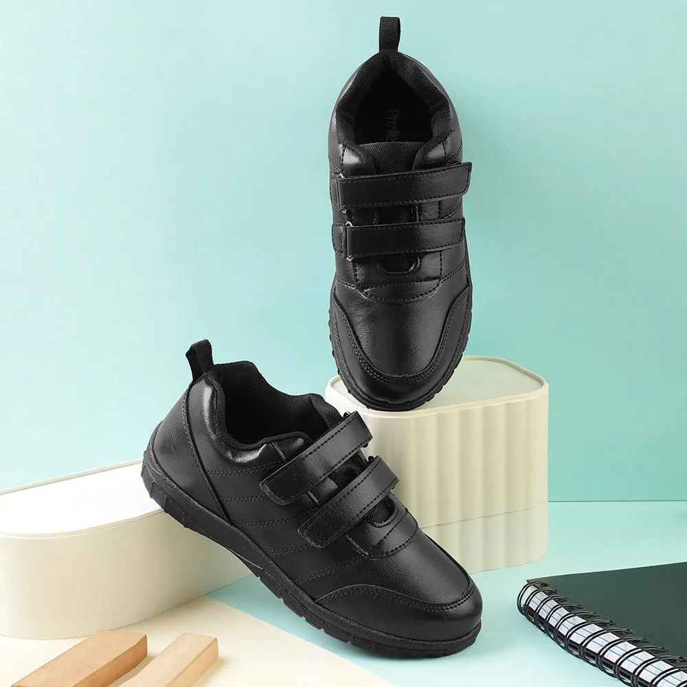 Prefect Black Lacing Uniform School Shoes For Kids SCHOOLPTMV By Liberty