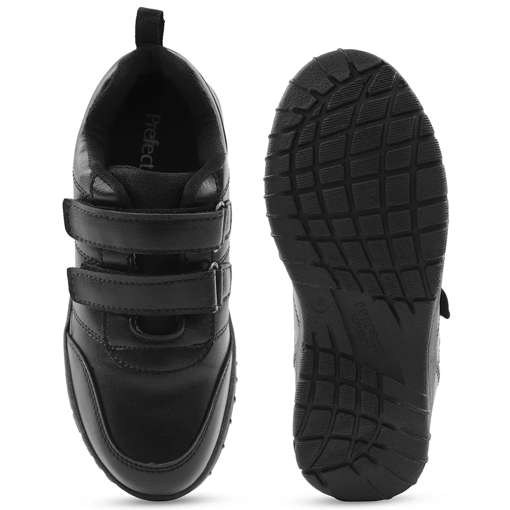 Prefect Black Lacing Uniform School Shoes For Kids SCHOOLPTMV By Liberty