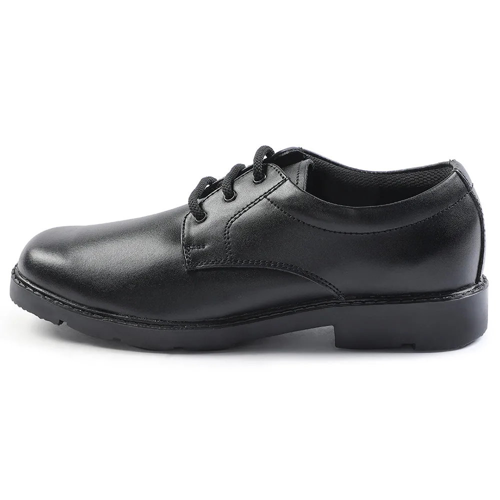Prefect Black Non Lacing Uniform School Shoes For Kids S/BOY-LS N By Liberty