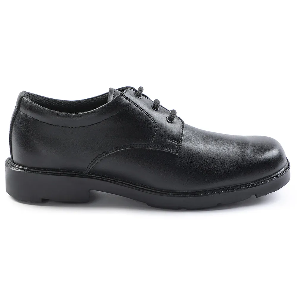 Prefect Black Non Lacing Uniform School Shoes For Kids S/BOY-LS N By Liberty