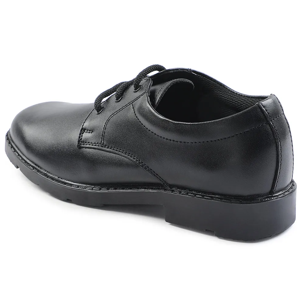 Prefect Black Non Lacing Uniform School Shoes For Kids S/BOY-LS N By Liberty