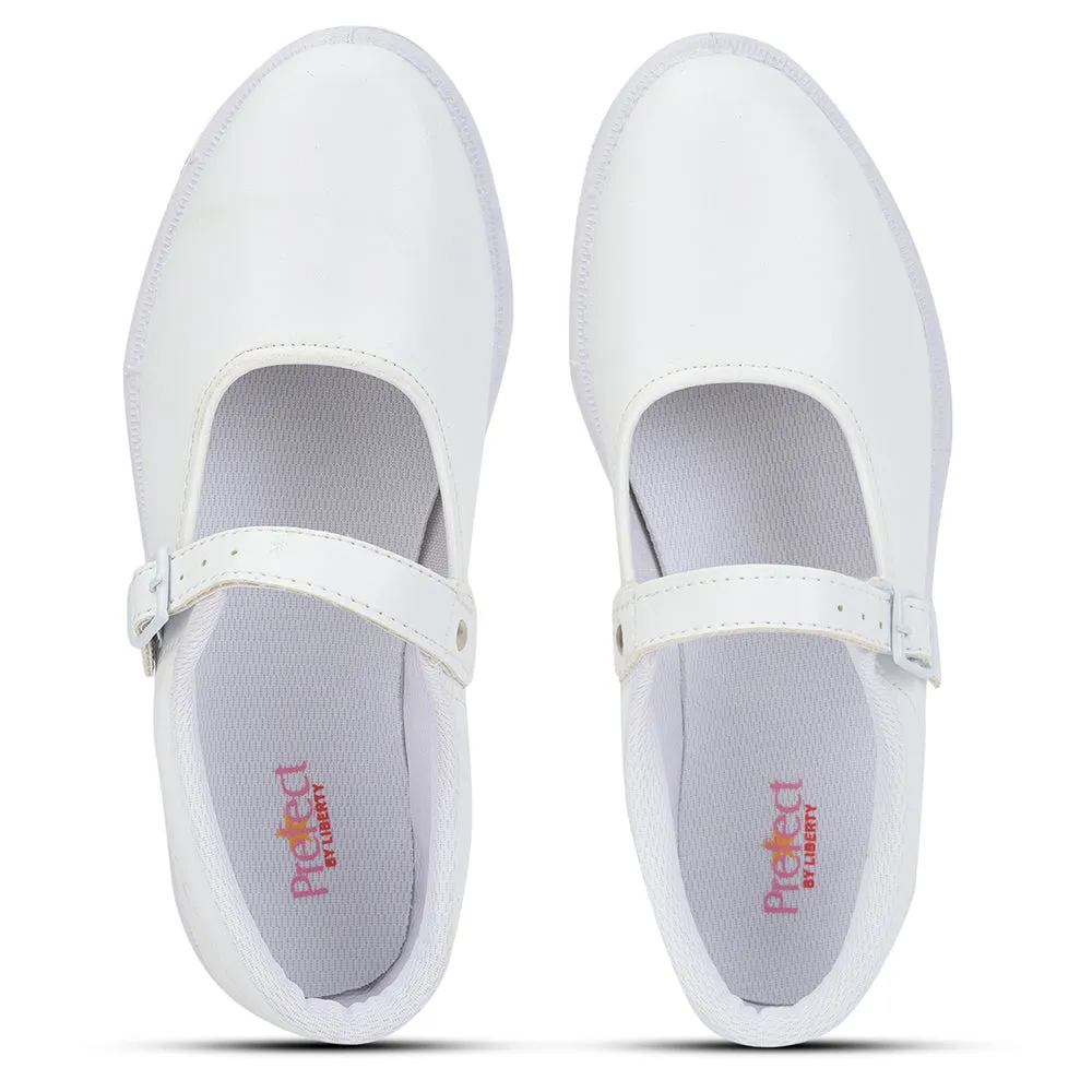 Prefect White Ballerina Dress School Shoes For Kids S/GIRL (N) By Liberty
