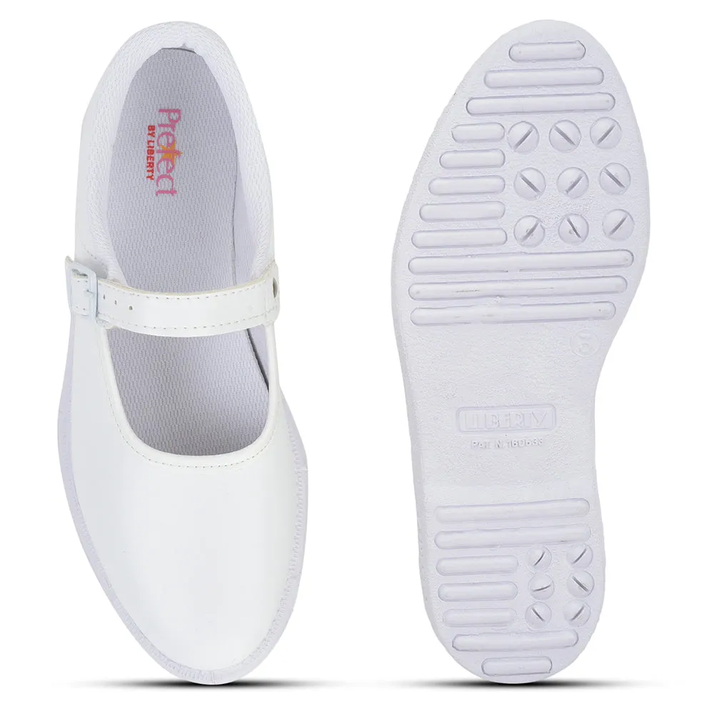 Prefect White Ballerina Dress School Shoes For Kids S/GIRL (N) By Liberty