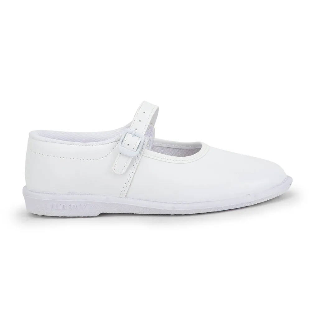 Prefect White Ballerina Dress School Shoes For Kids S/GIRL (N) By Liberty