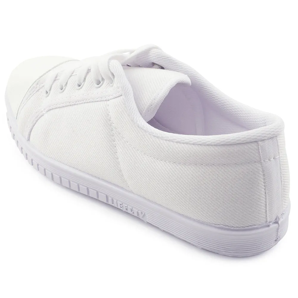 Prefect White Lacing PT School Shoes For Kids TENIS By Liberty